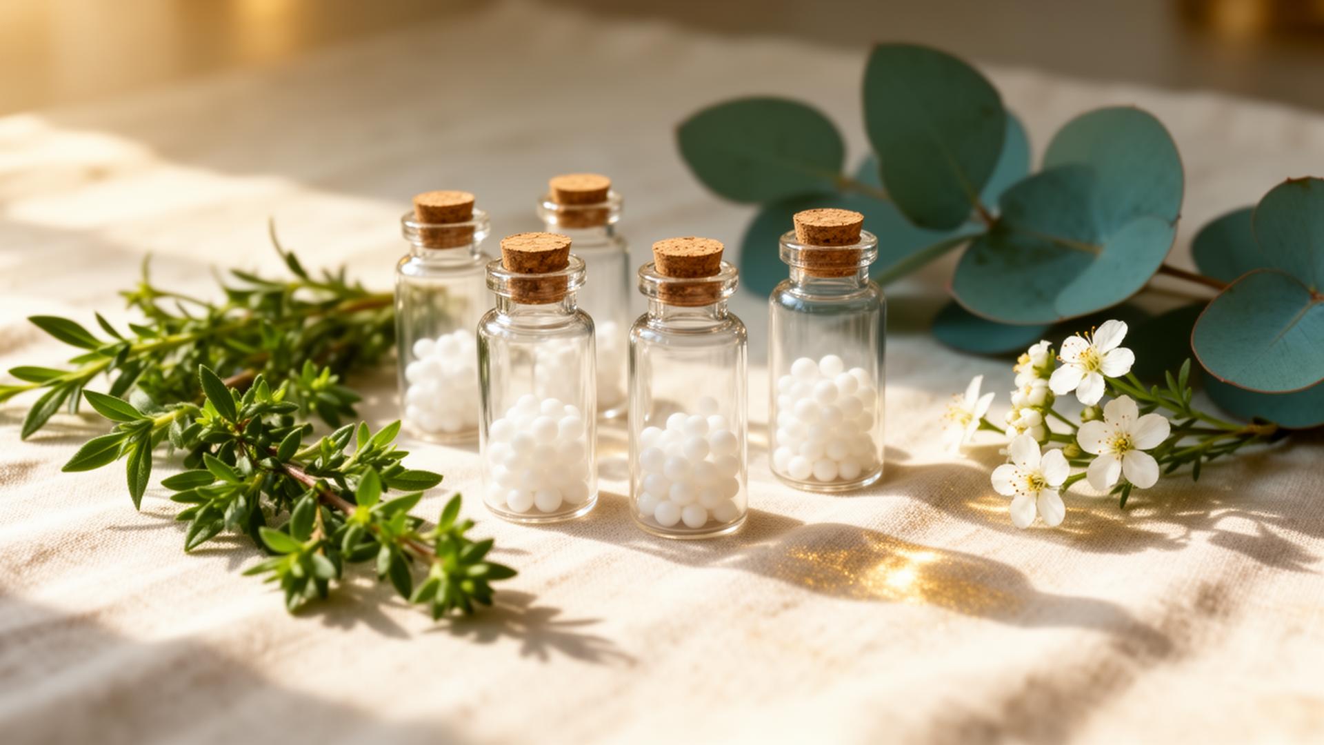 Homeopathic remedies and fresh herbs